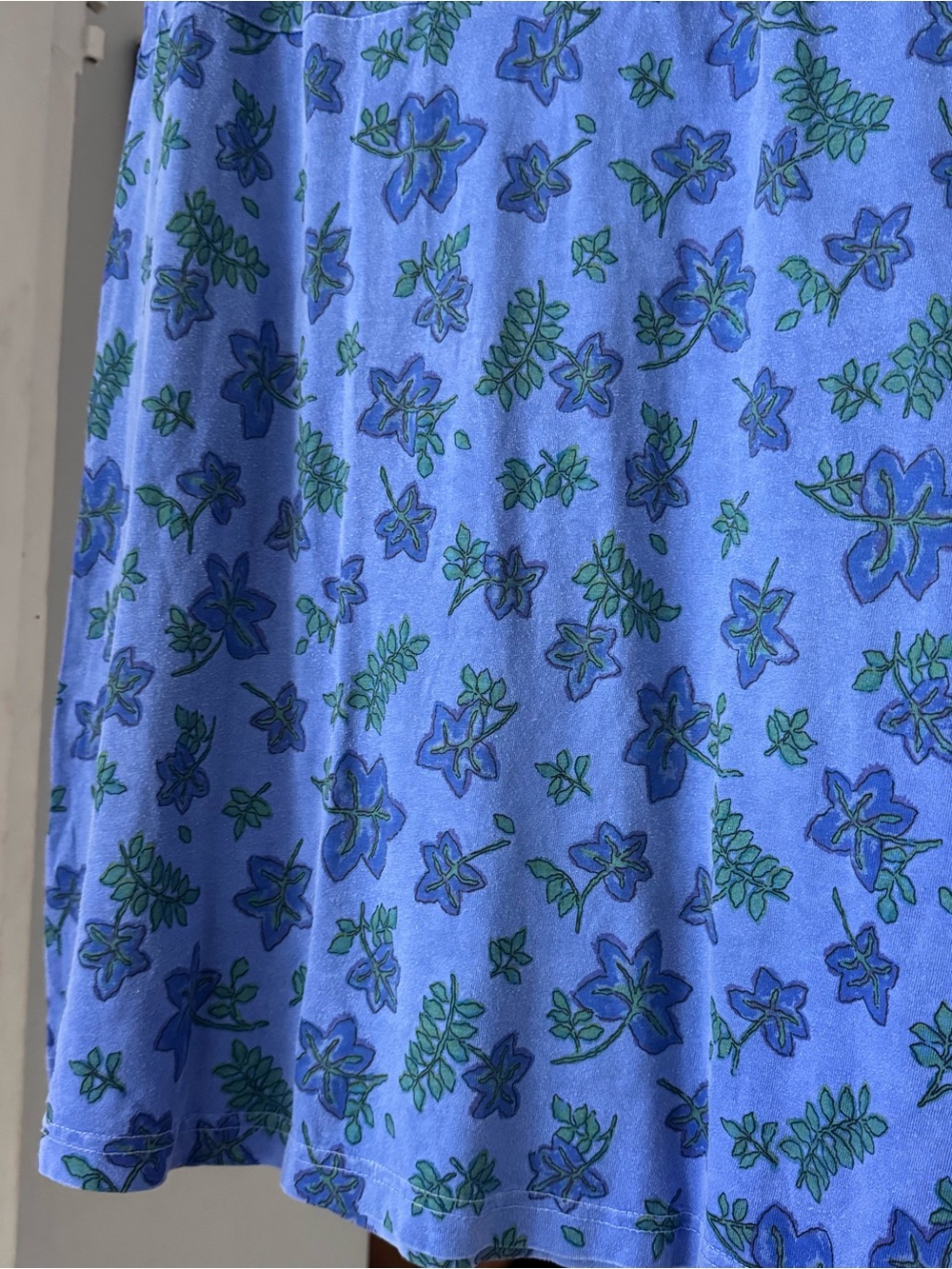 Fresh Produce Vintage Floral T-Shirt Dress Blue purple Short Sleeve Pockets sz m - Picture 4 of 9